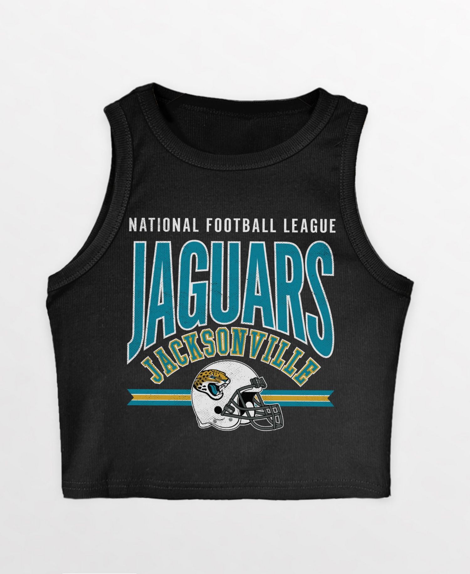 Women's Jacksonville Jaguars Mic Drop Essential Ribbed Slim-Fit Crop Tank Top