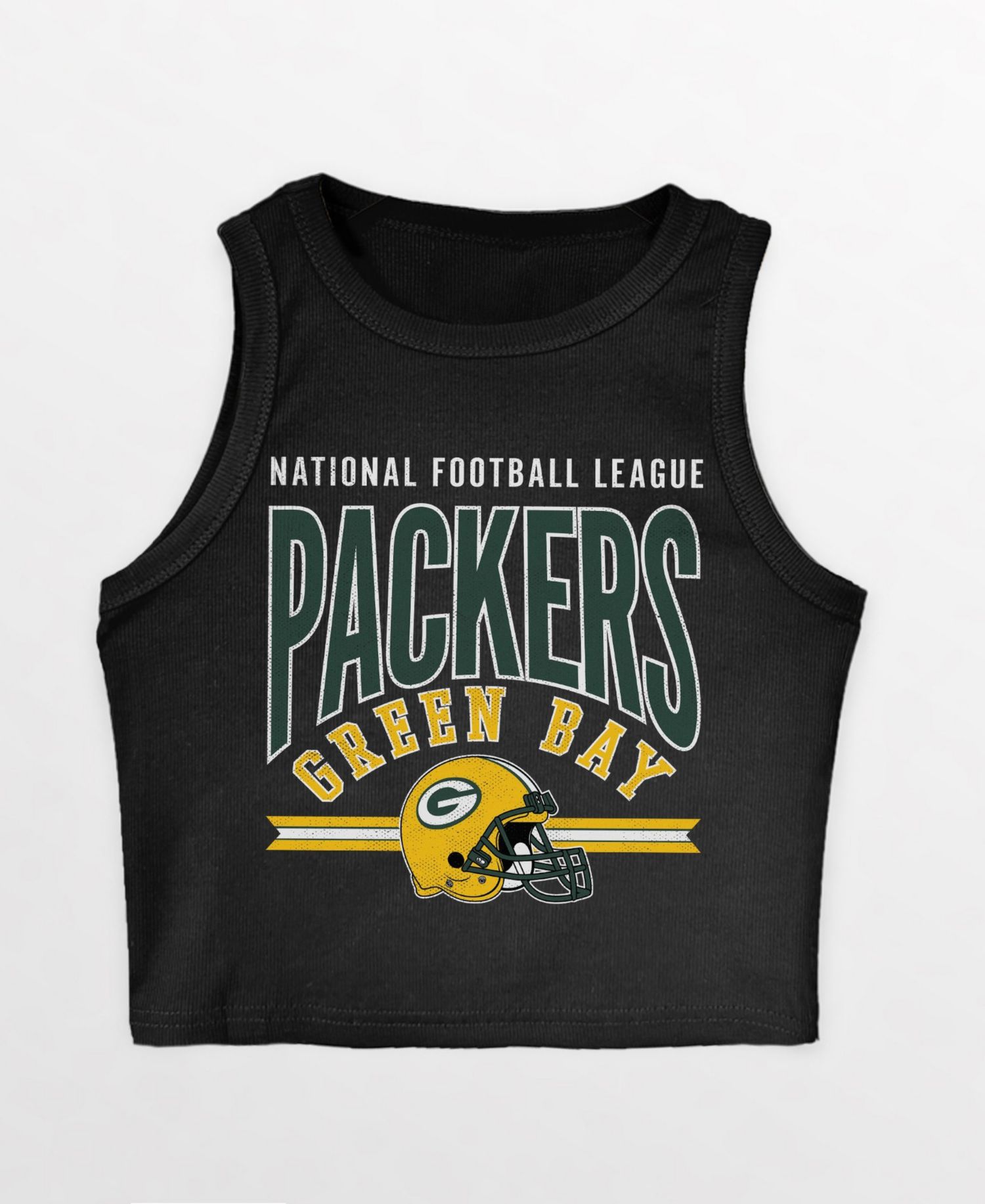 Women's Green Bay Packers Mic Drop Essential Ribbed Crop Tank Top