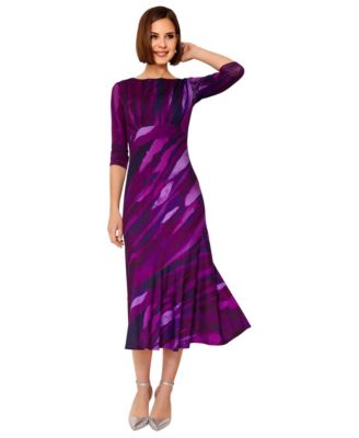 Women's Maxine Floral-Print Asymmetric Bias-Cut Midi Dress