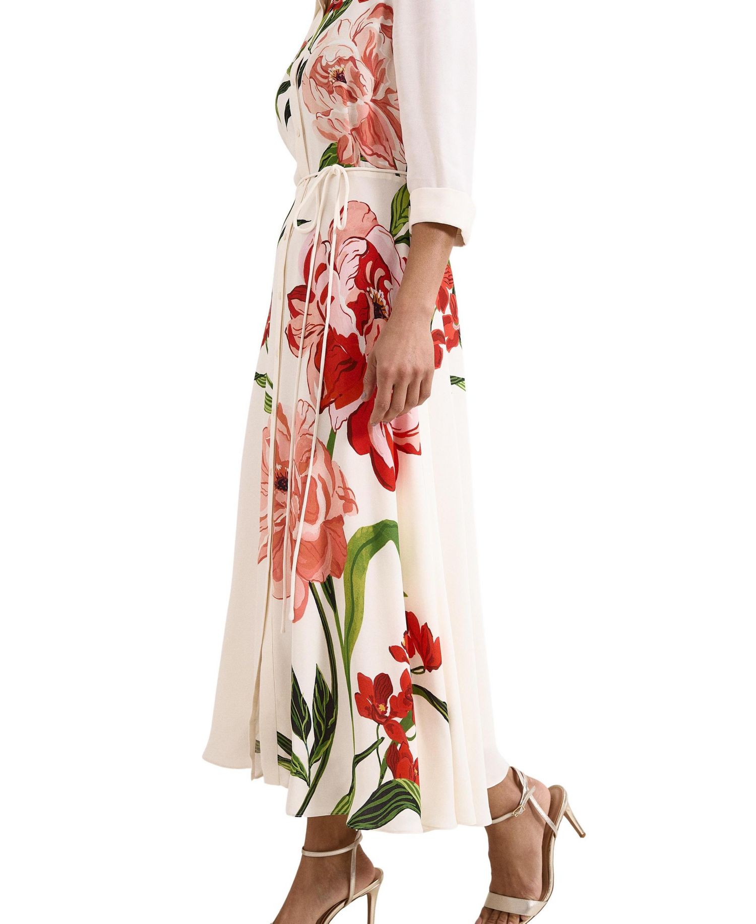 Women's Anabella Floral-Print Midi Shirt Dress