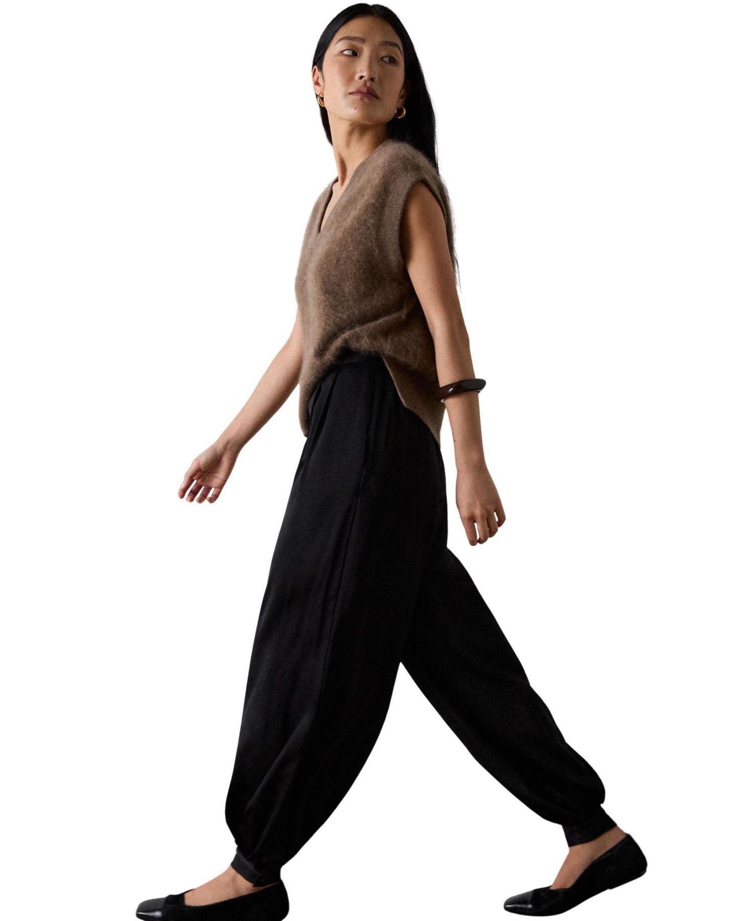 Women's High-Waist Balloon Satin Pants