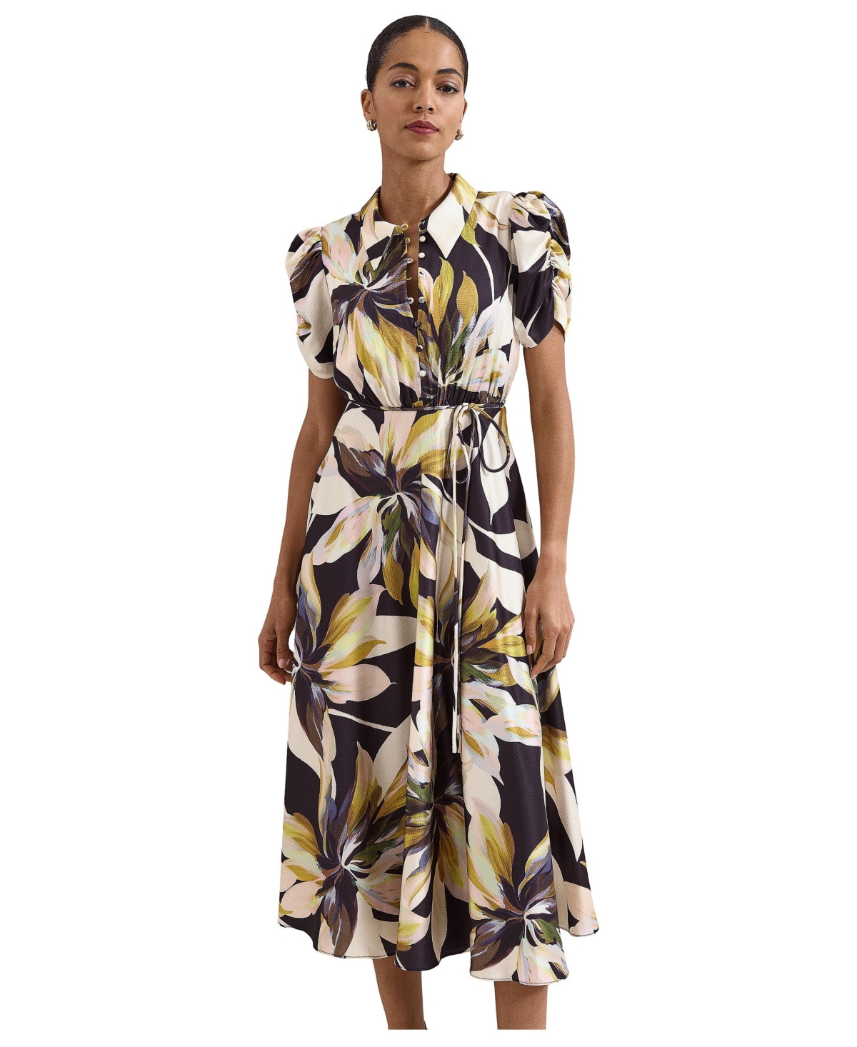 Phase Eight Women's Bella Puff Sleeve Printed Shirt Dress