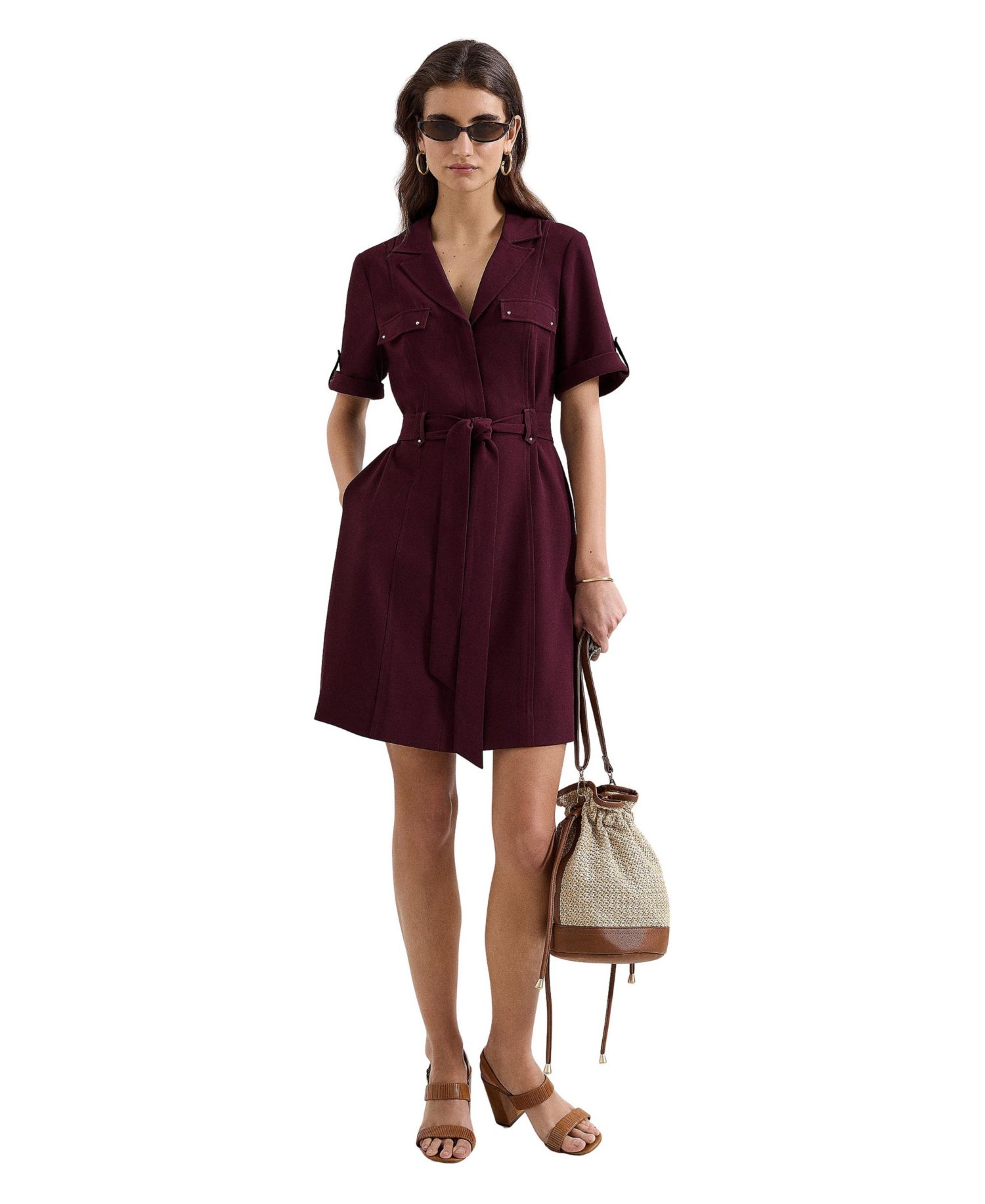 Women's Marlina Belted Short-Sleeve Mini Dress