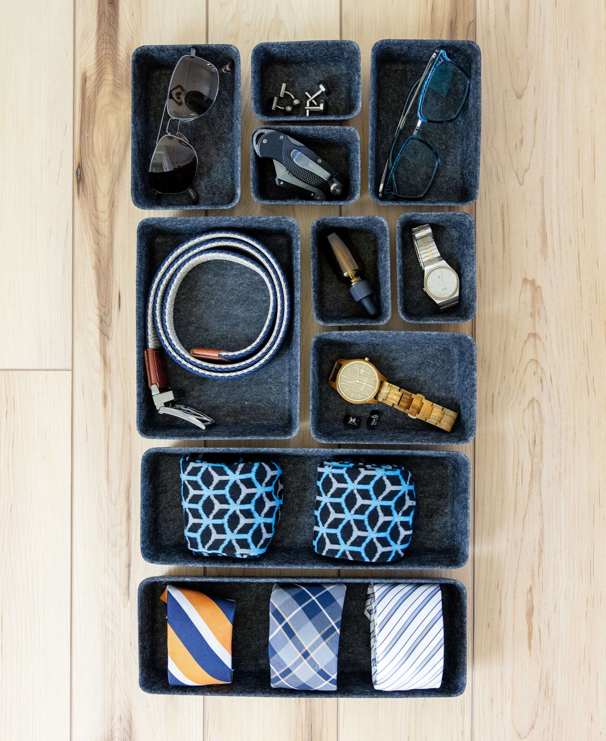three by Felt-Like Storage Bins