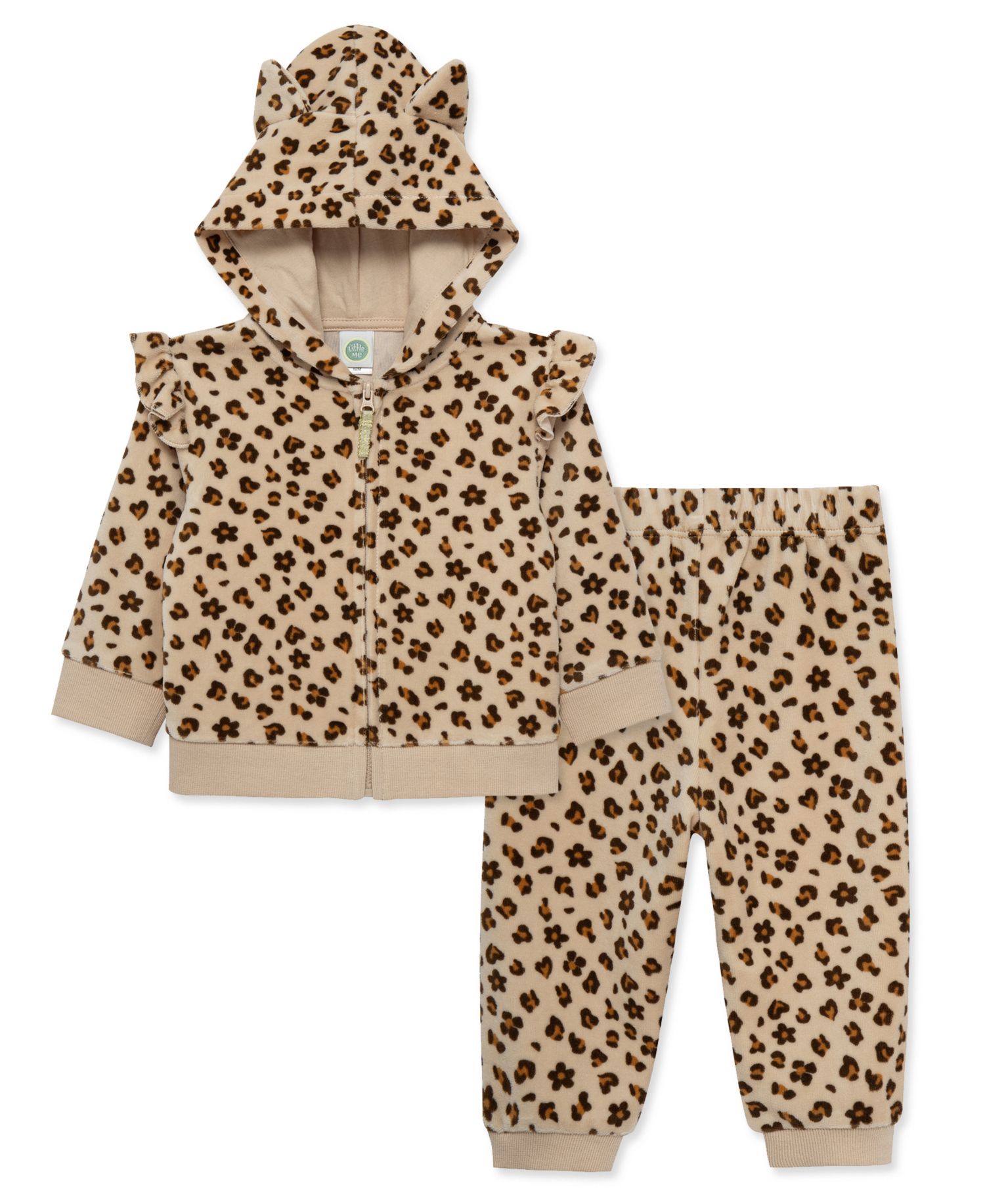 Baby Girls' Leopard Print Hoodie and Joggers, 2-Piece Set