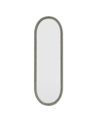 Iron Art Oval Wall Mirror Retro Antique Effect Decorative Mirror Hanging Vintage Vanity Mirror Ornamental Wall Mounted for Home Decor