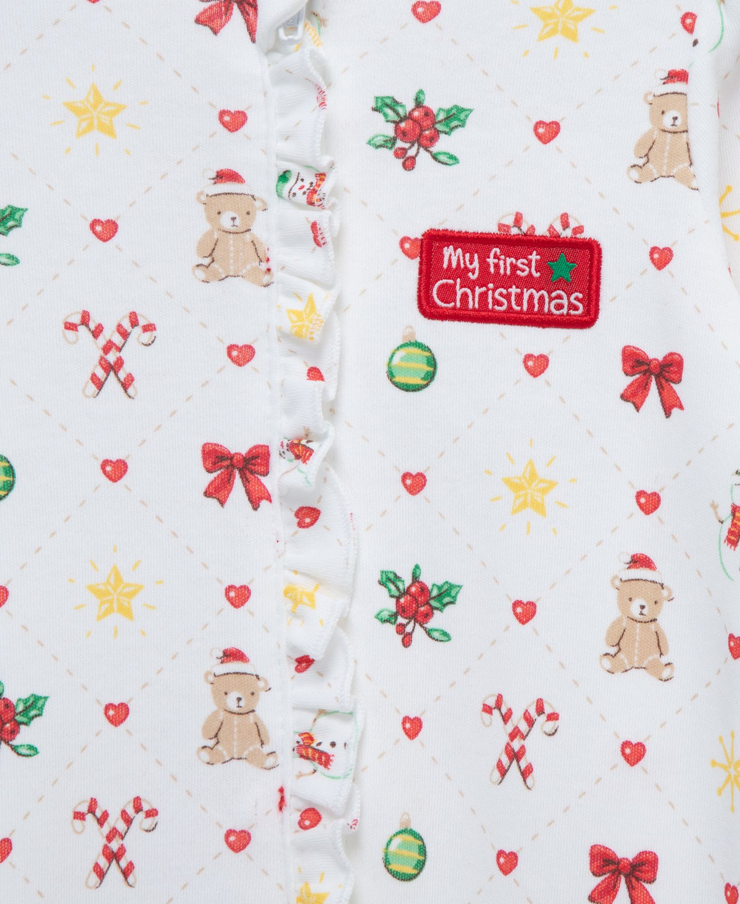 Baby Girls' Festive Printed Footed Coveralls and Headband, 2-Piece Set