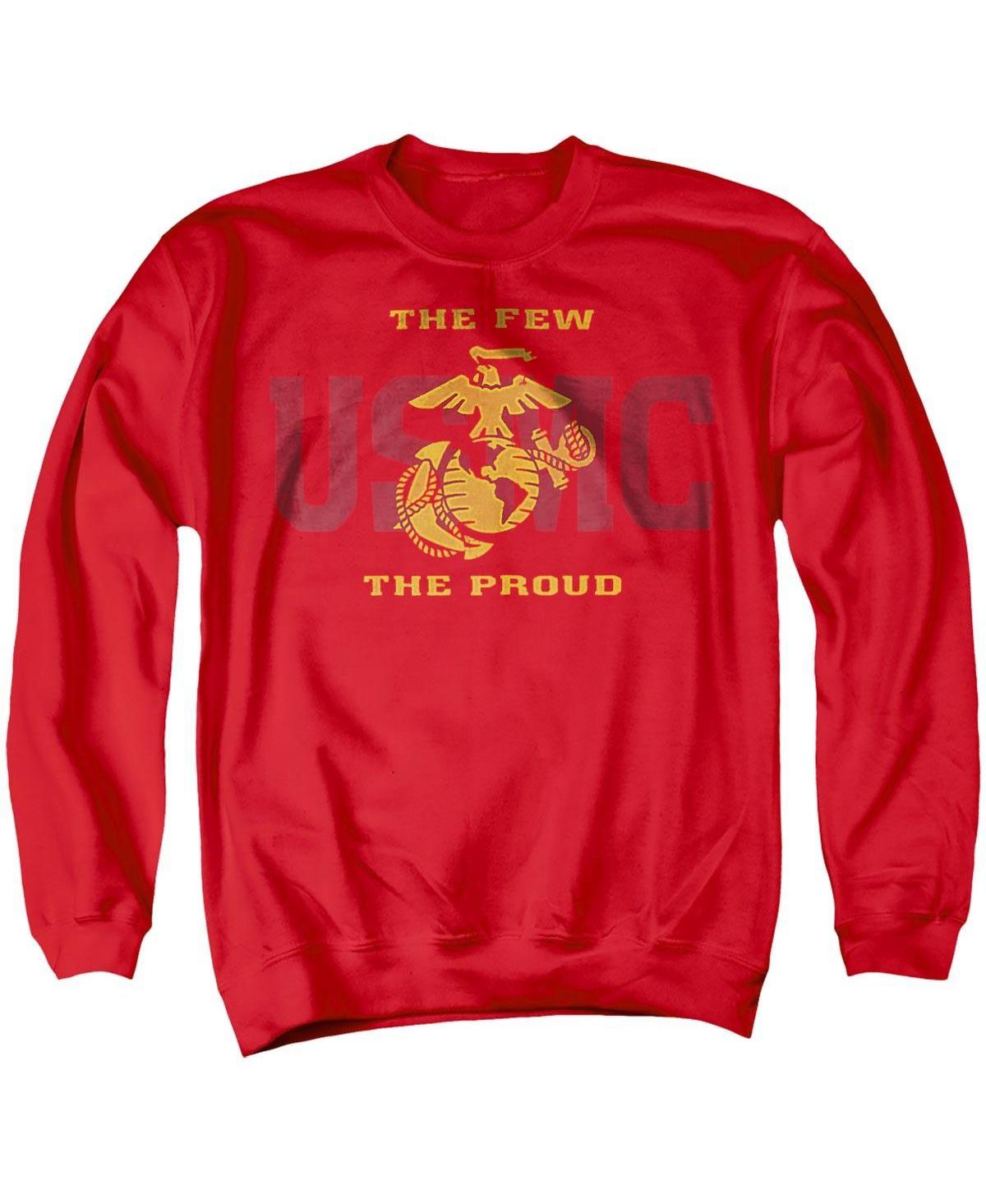USMC102B-AS-2 US Marine Corps Split Tag Adult Crewneck Sweatshirt, Red - Medium