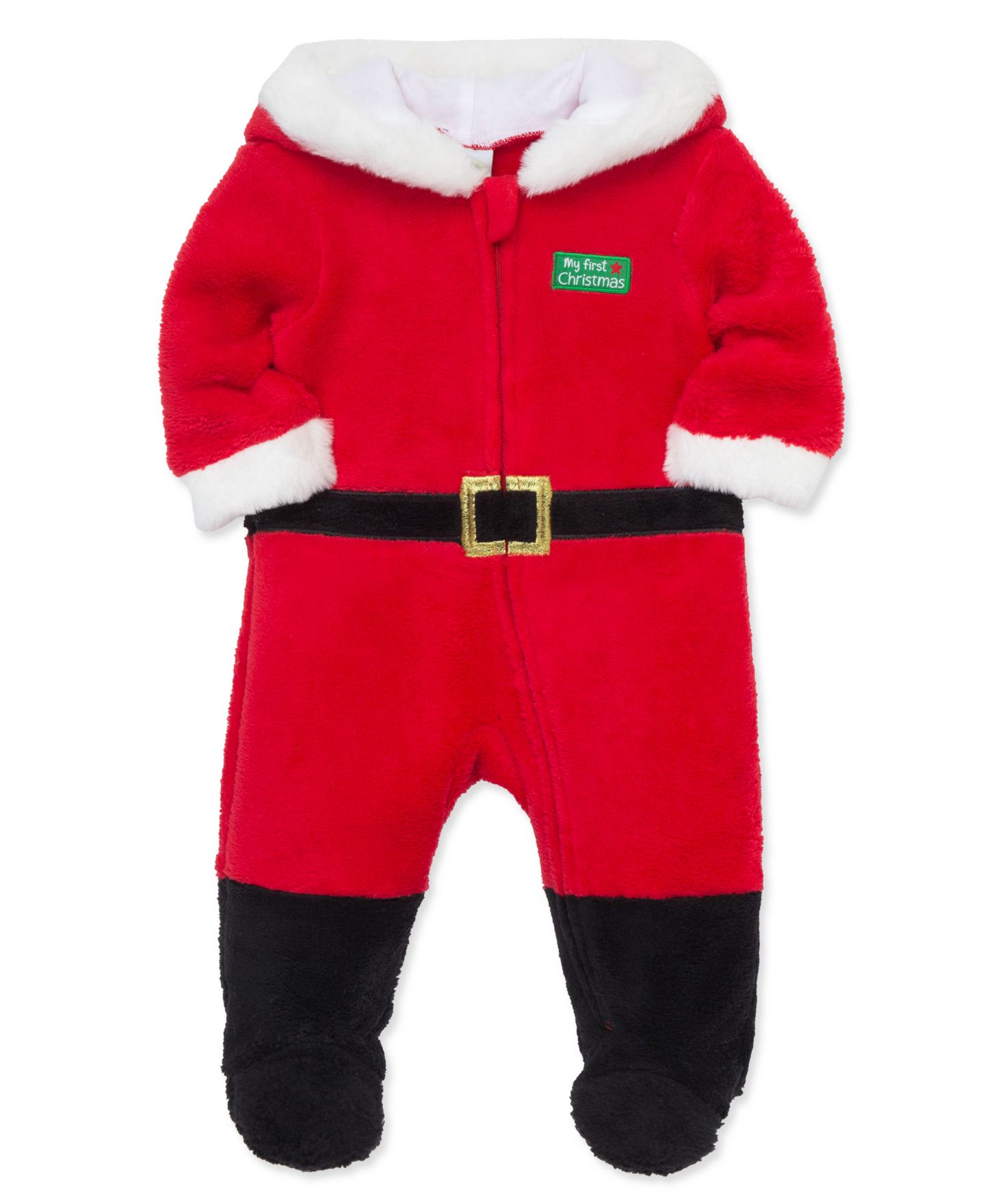 Комбинезон Little Me ' Santa Minky Velour Footed Coveralls для мальчиков-малышей, цвет: Красный — фото 3