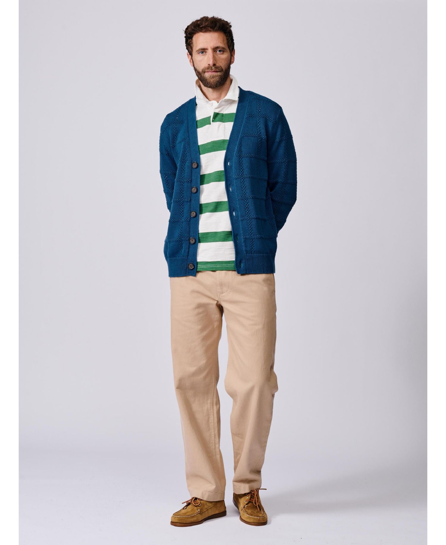Men's Rainham Checked V-Neck Regular-Fit Cardigan