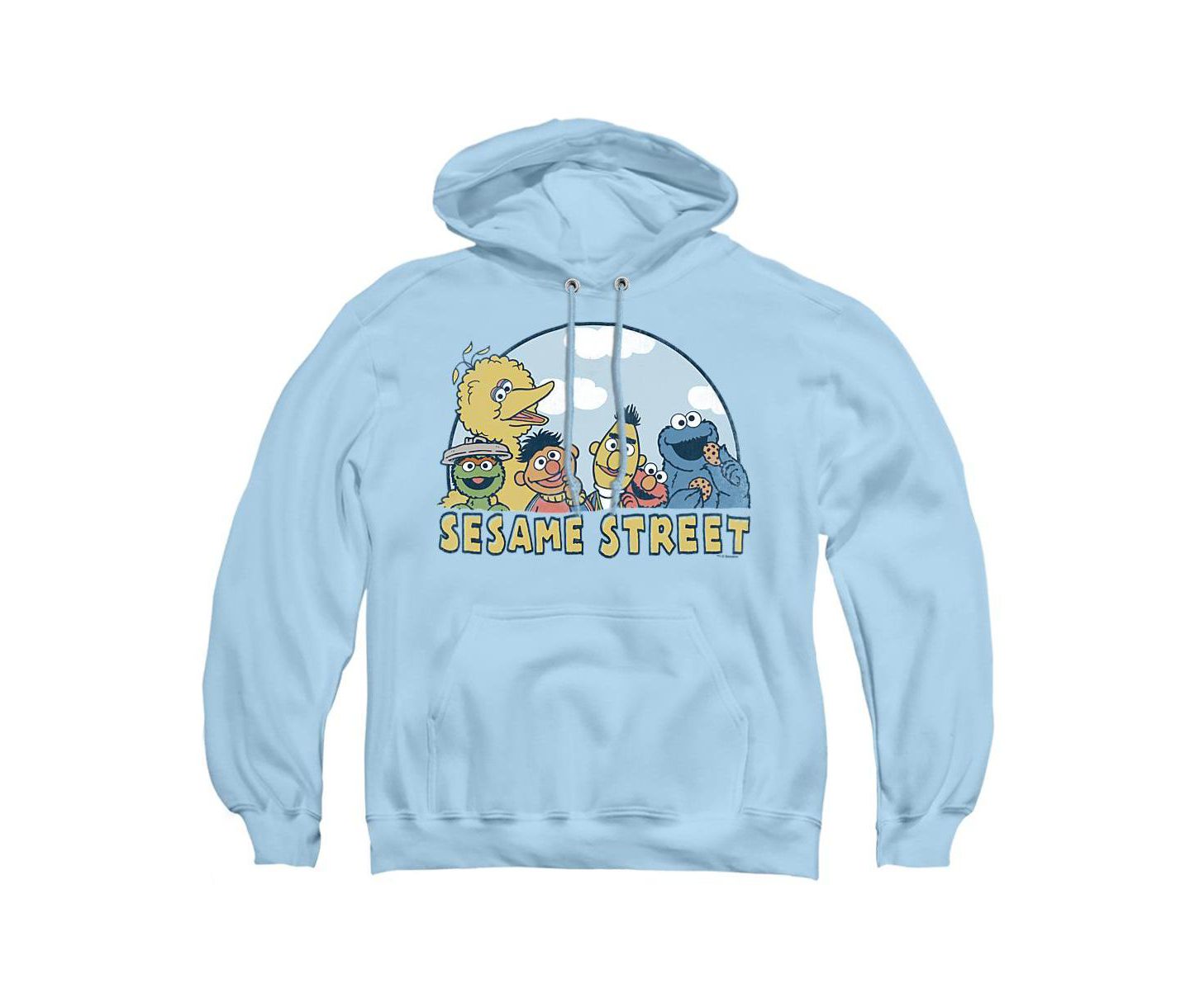 Мужское худи Sesame Street Graphic Kangaroo-Pocket, цвет: Светлый синий — фото 1