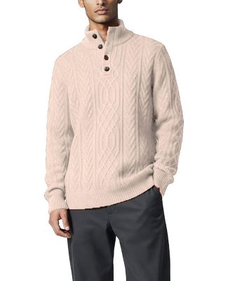 Men's Hope and Henry Organic Mock Neck Cable Sweater