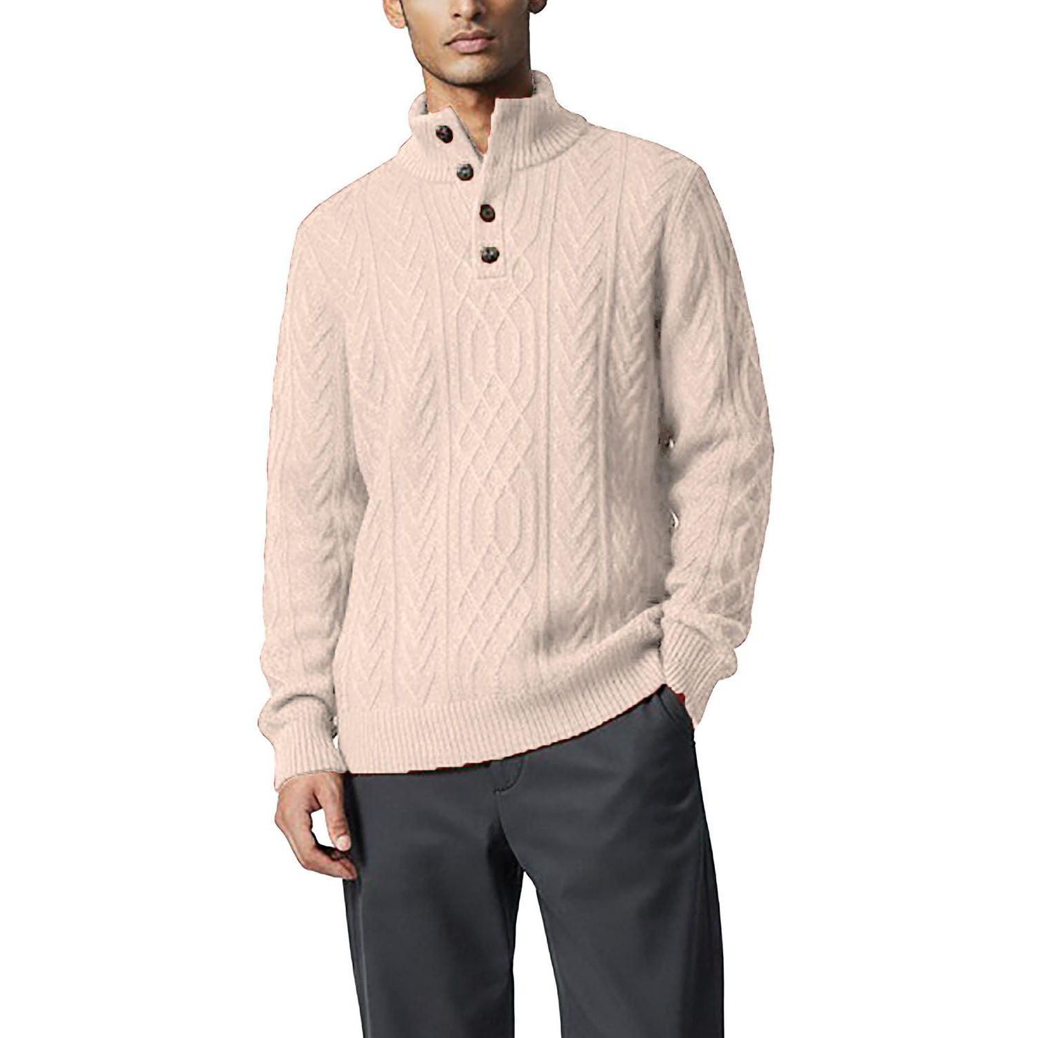 Men's Cable-Knit Mock-Neck Sweater