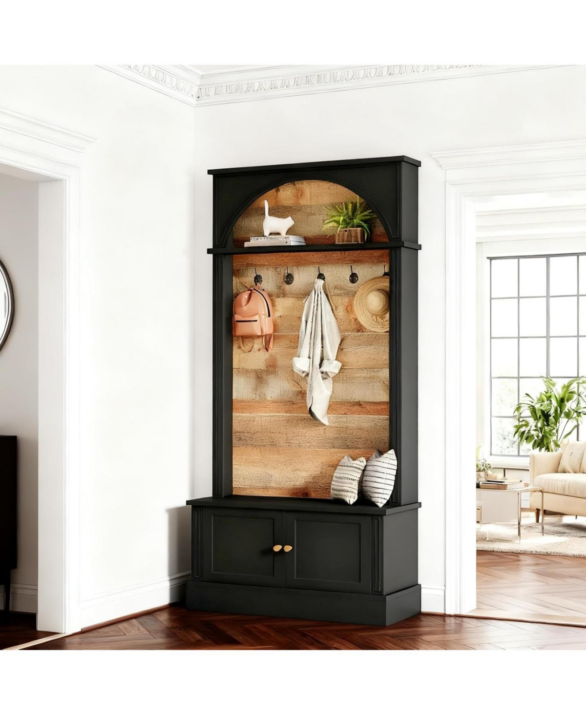 Tribesigns 70.86" Hall Tree with Storage Bench: 4-in-1 entryway bench with coat rack, 5 hooks and adjustable shoe storage for hallway.
