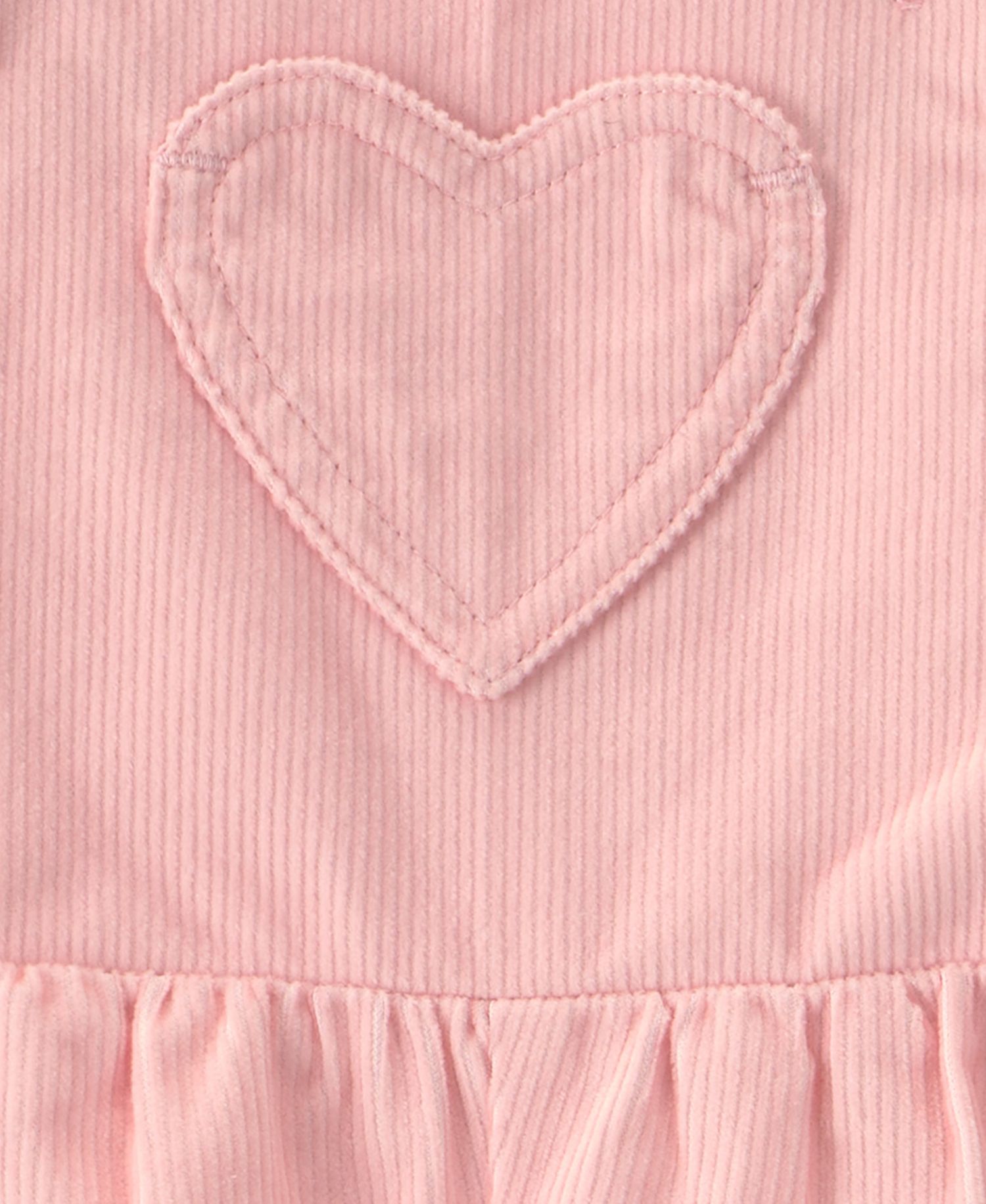Baby Girls' Crewneck T-Shirt and Heart Corduroy Overall, 2-Piece Set