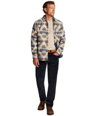 Men's Microstripe Crewneck T-Shirt, Superfine Corduroy Pants and Unlined Southwest Shirt Jacket