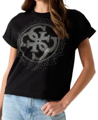 Women's 4G Degrade Hotfix Graphic Cotton T-Shirt
