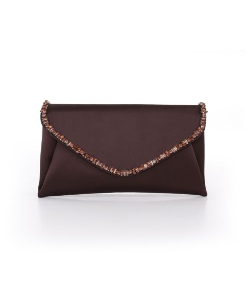 Женская сумка Jewel Badgley Mischka Mika Mix Crystal Neckline Envelope, цвет: Коричневый