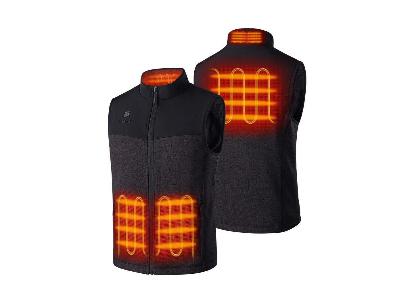 Мужской жилет ororo Big & Tall 4-Zone Heated Fleece Vest, цвет: Чёрный — фото 2