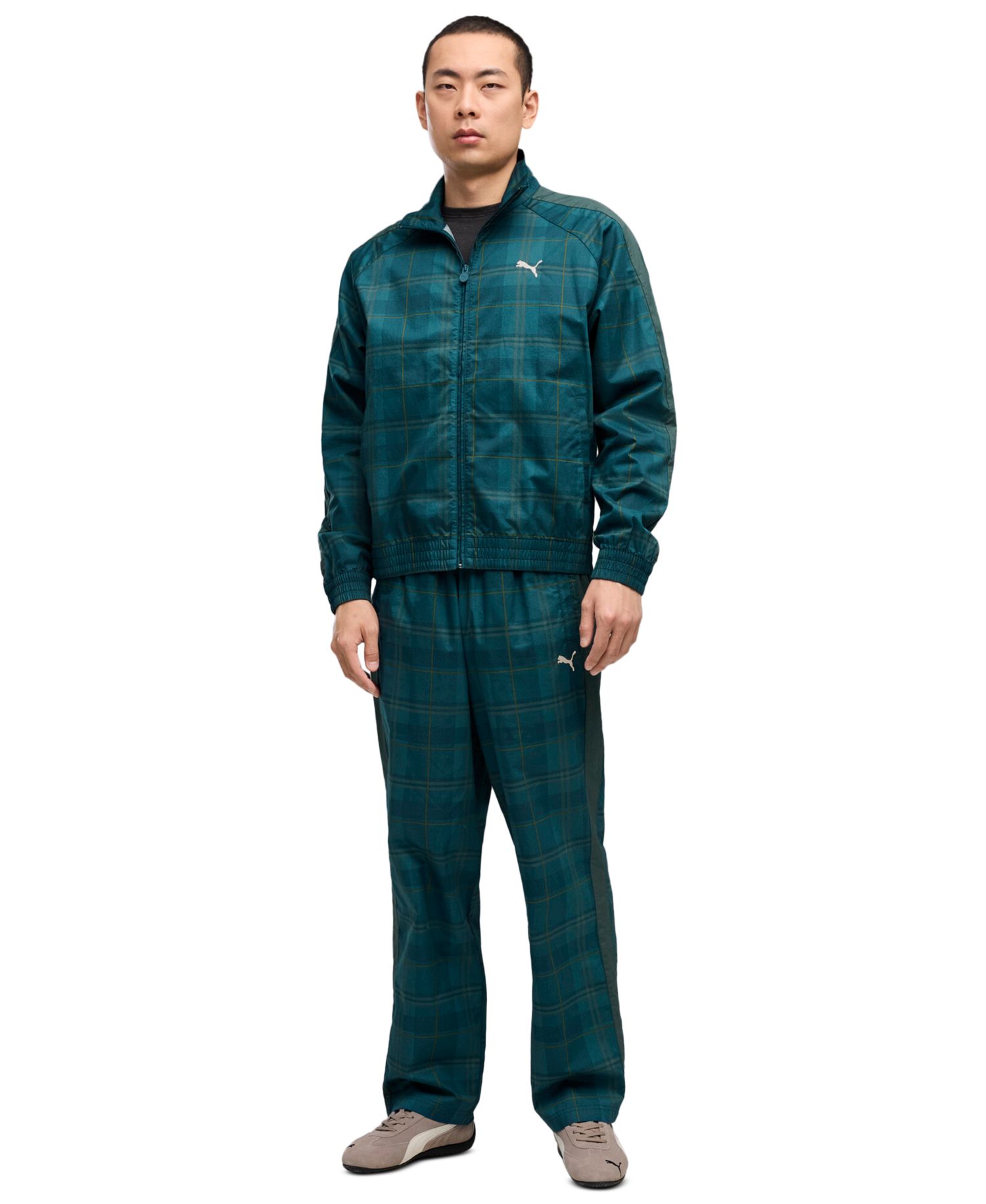 Men's T7 Tartan Relaxed-Fit Track Jacket