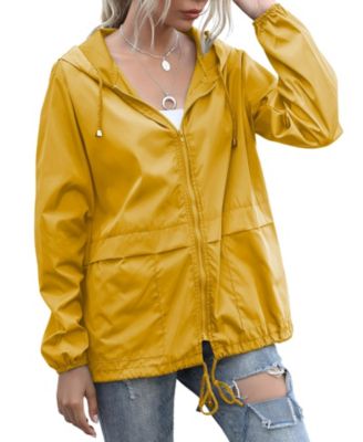 Women's Waterproof Windproof Packable Rain Jacket