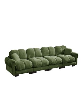 Chenille Cloud 4-Seater Sofa,Exquisite pillows and quilted back cushions