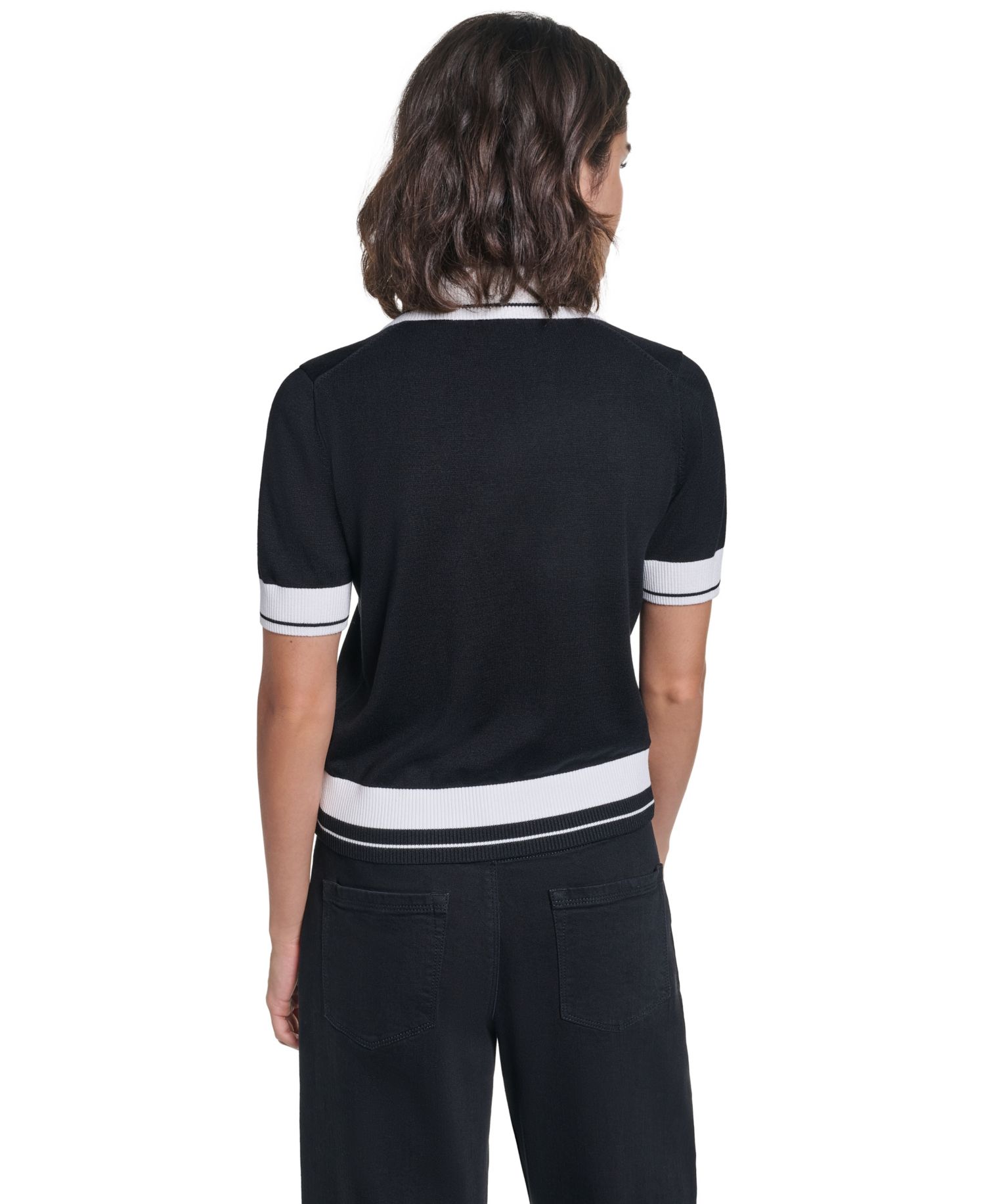 Women's Short-Sleeve Collared Sweater