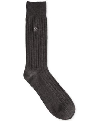 Men's Merino Wool Blend Ribbed Crew Socks