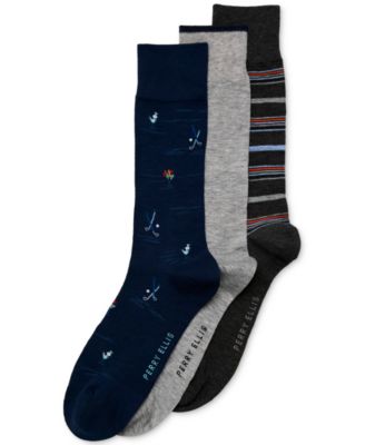 Men's Golf Stripe Crew Socks, 3-Pack