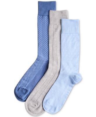 Men's Fine Pindot Mix Crew Socks, 3-Pack
