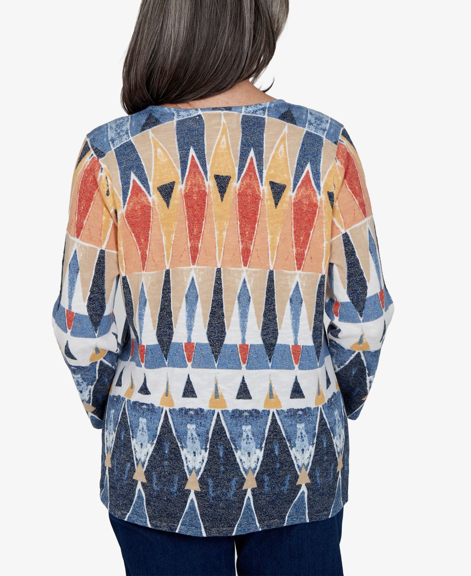 Petite 3/4-Sleeve Henley Sweater