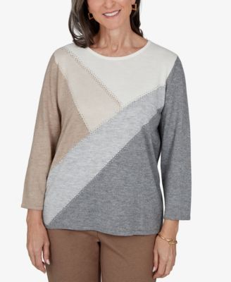 Petite Colorblock 3/4-Sleeve Pullover