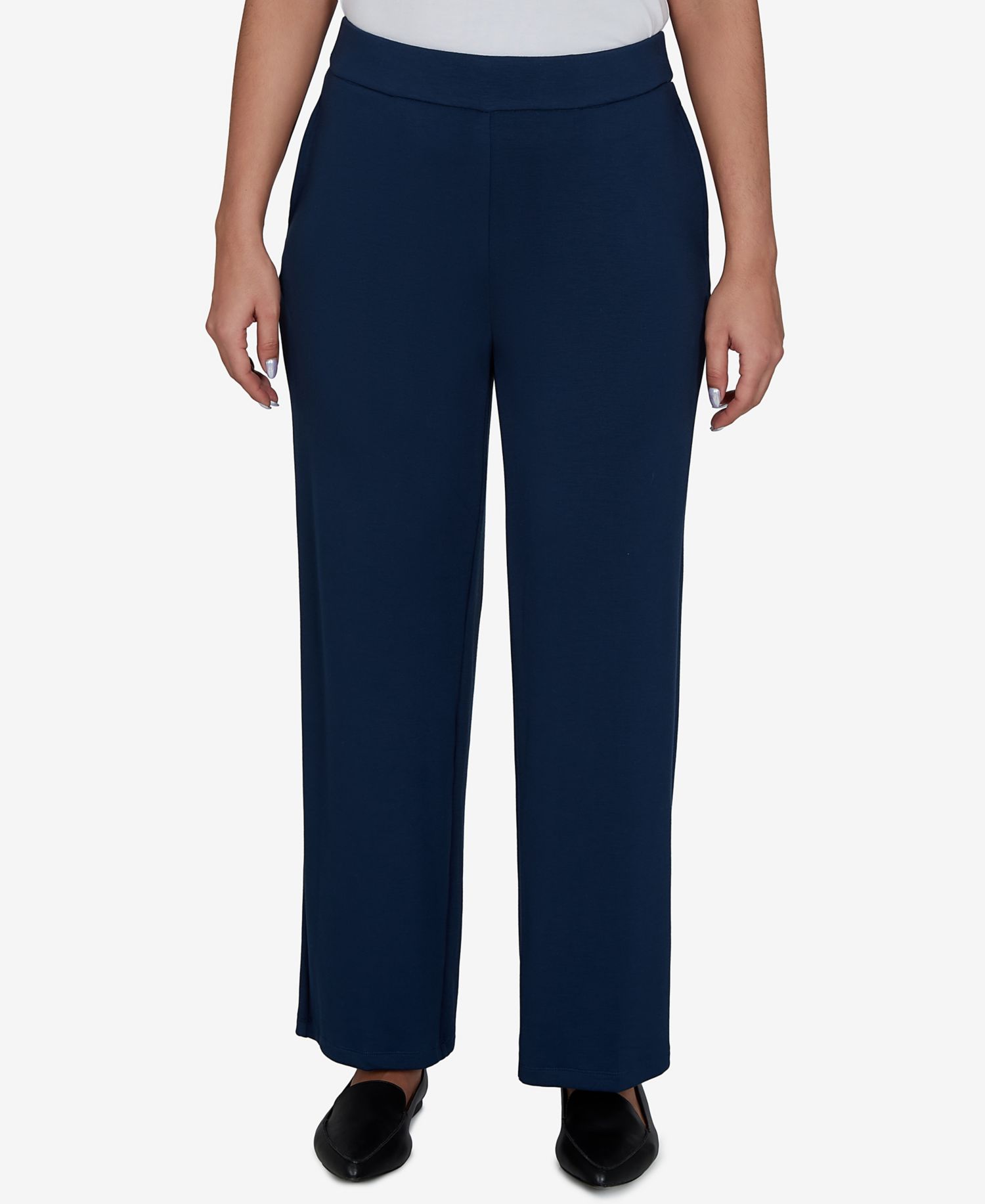 Petite Pull-On Straight-Leg Pants