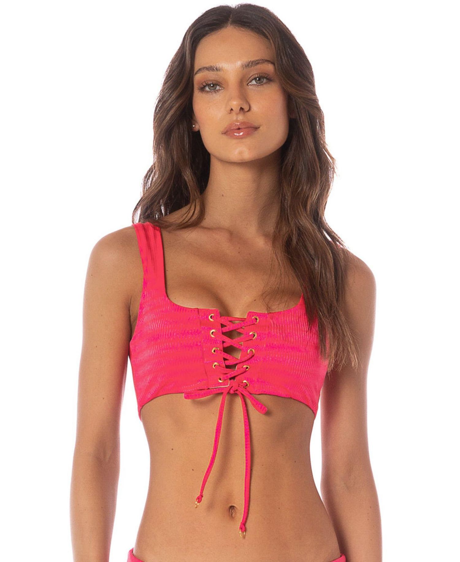 Women's Flowerbed Dazzle Reversible Scoop Neck Wide-Strap Bikini Top