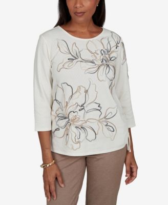 Women's Floral 3/4-Sleeve T-Shirt