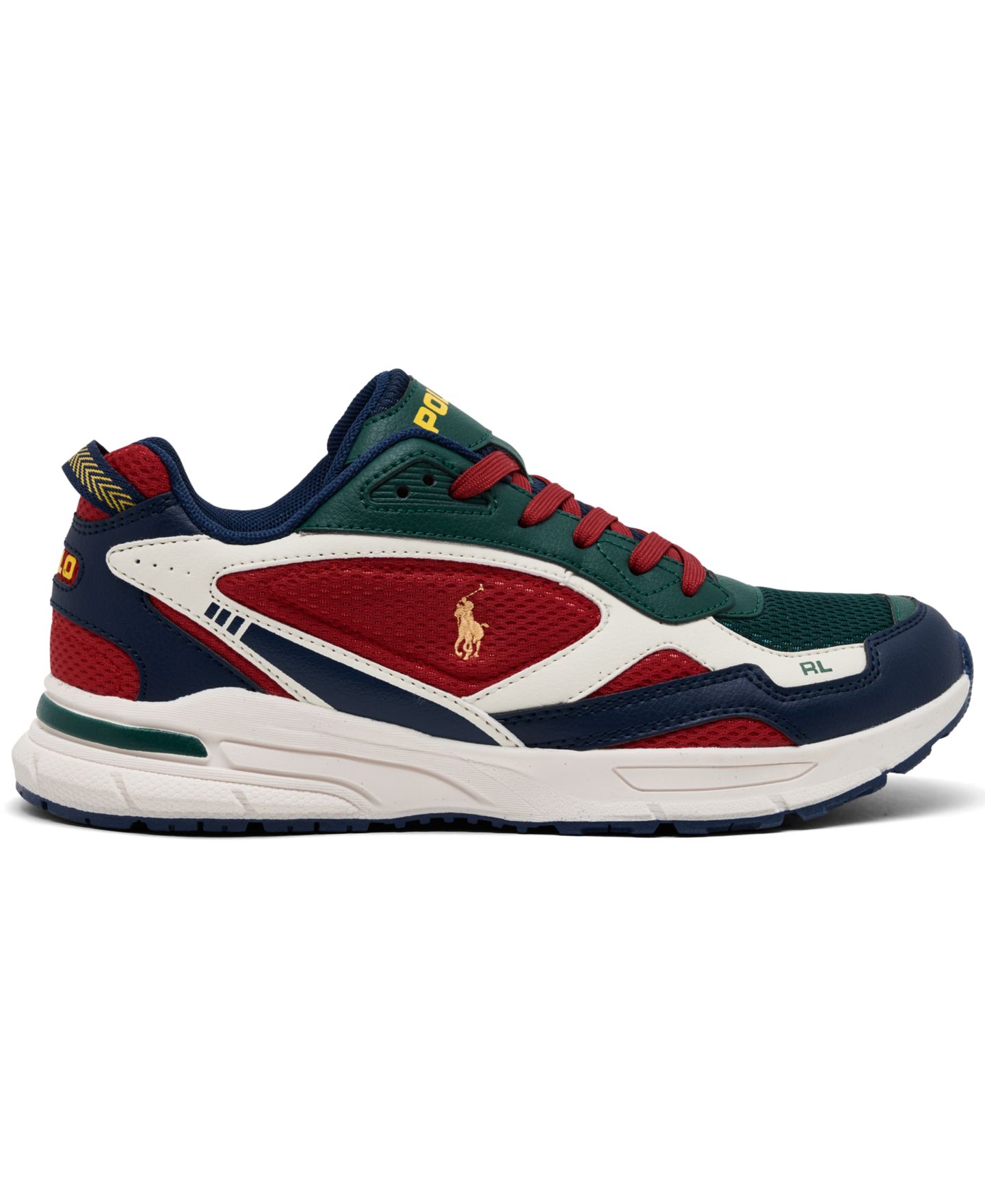 Детские кроссовки Polo Ralph Lauren Big Kids' Trackster 275 Lifestyle, цвет: Красный / Разноцветный — фото 2