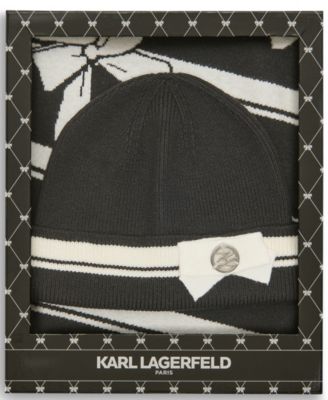 2-Piece 3D Bow Hat and Scarf Gift Set