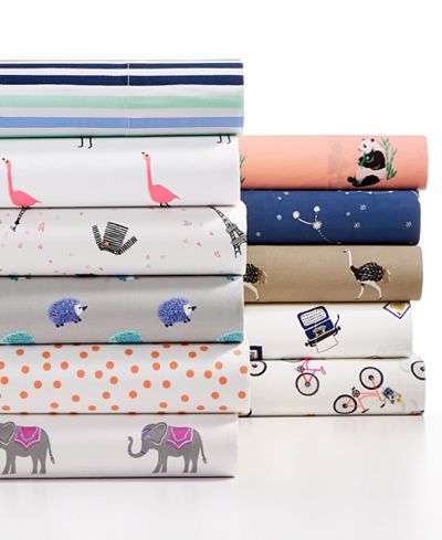 Whim by Martha Stewart Collection Novelty Print Sheet Sets, 200 Thread Count 100% Cotton Percale, Only at Macy's