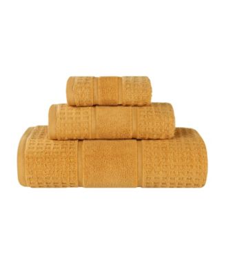 Napa Zero Twist Waffle Honeycomb Plush Soft Absorbent 3-Piece Towel Set