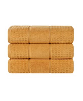 Napa Zero Twist Waffle Honeycomb Plush Soft Absorbent 3-Piece Bath Towel Set