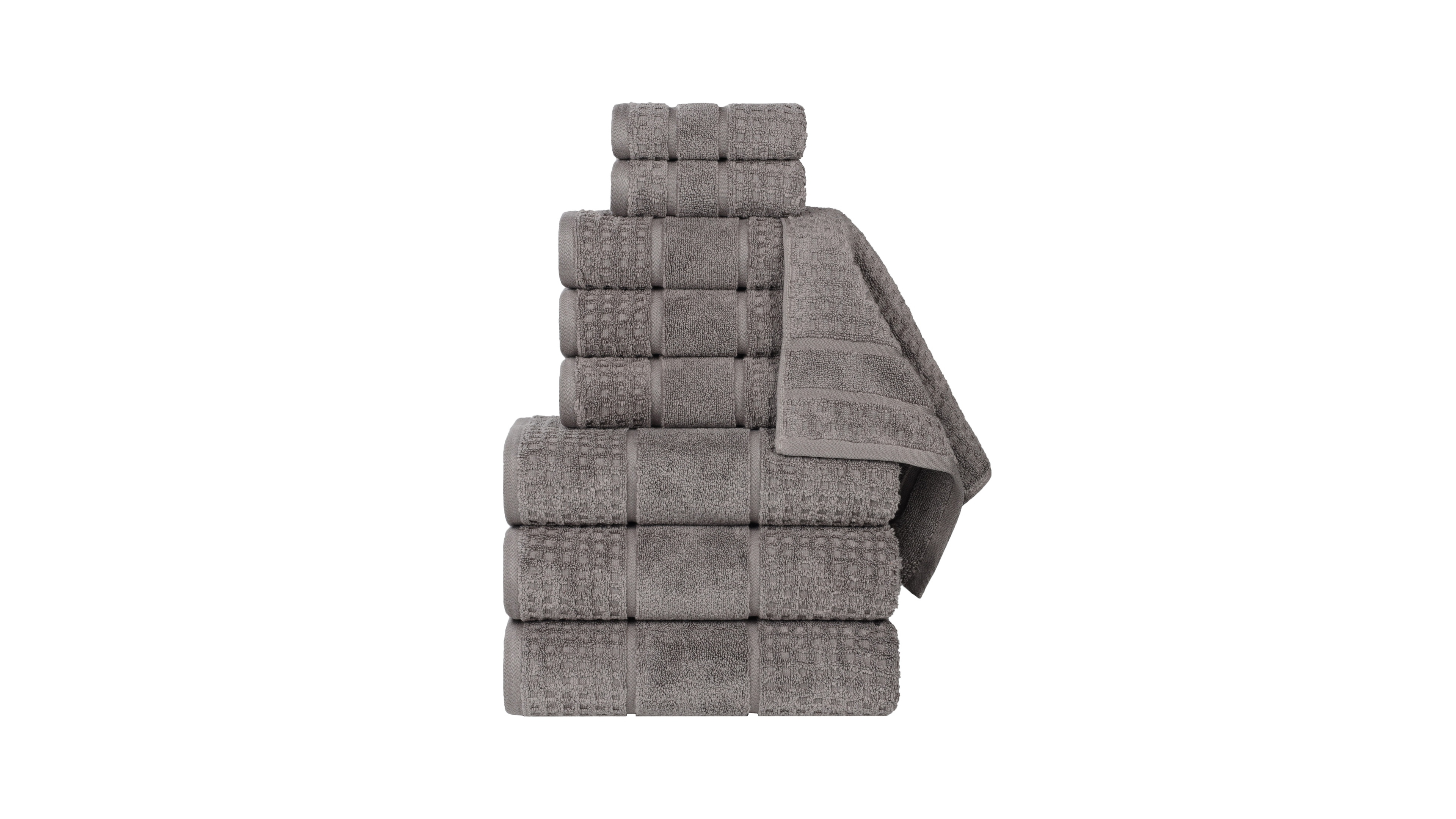 Superior Napa Zero Twist Waffle Honeycomb Plush Soft Absorbent 9-Piece Towel Set