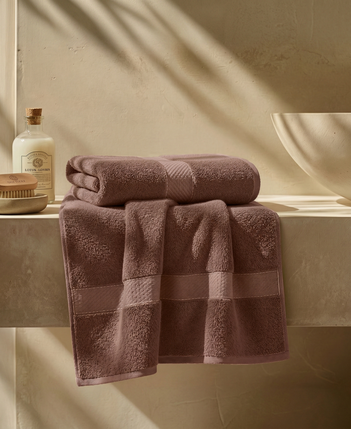 Superior Niles Egypt Produced Giza Dobby Ultra-Plush Thick Soft Absorbent 2-Piece Bath Towels Set
