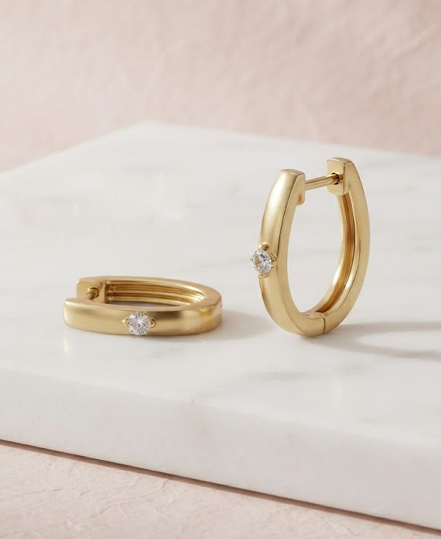 Lab-Grown Diamond Hoop Earrings (1/10 ct. t.w.) in 14k Yellow Gold-Plated Sterling Silver