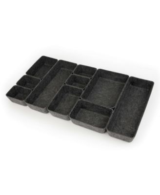 Felt-Like Storage Bins, Set of 10