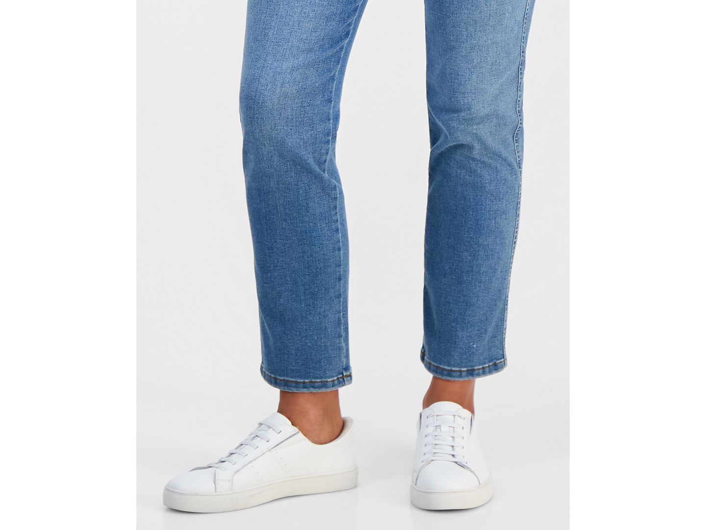 Женские джинсы Style & Co Petite High-Rise Straight-Leg Shaping, цвет: Синий — фото 4