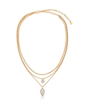Triple Drop Layered Necklace