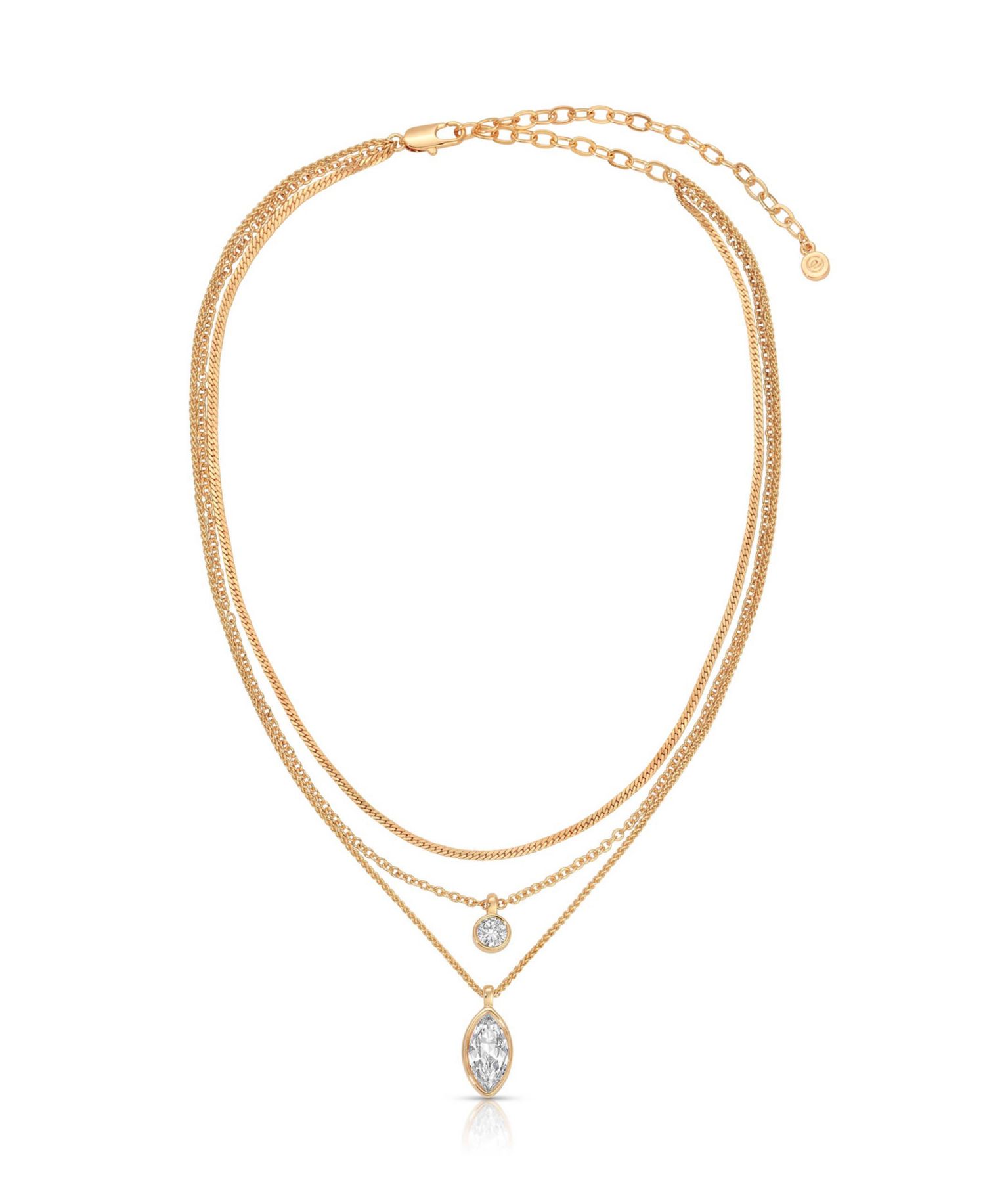Triple Drop Layered Necklace