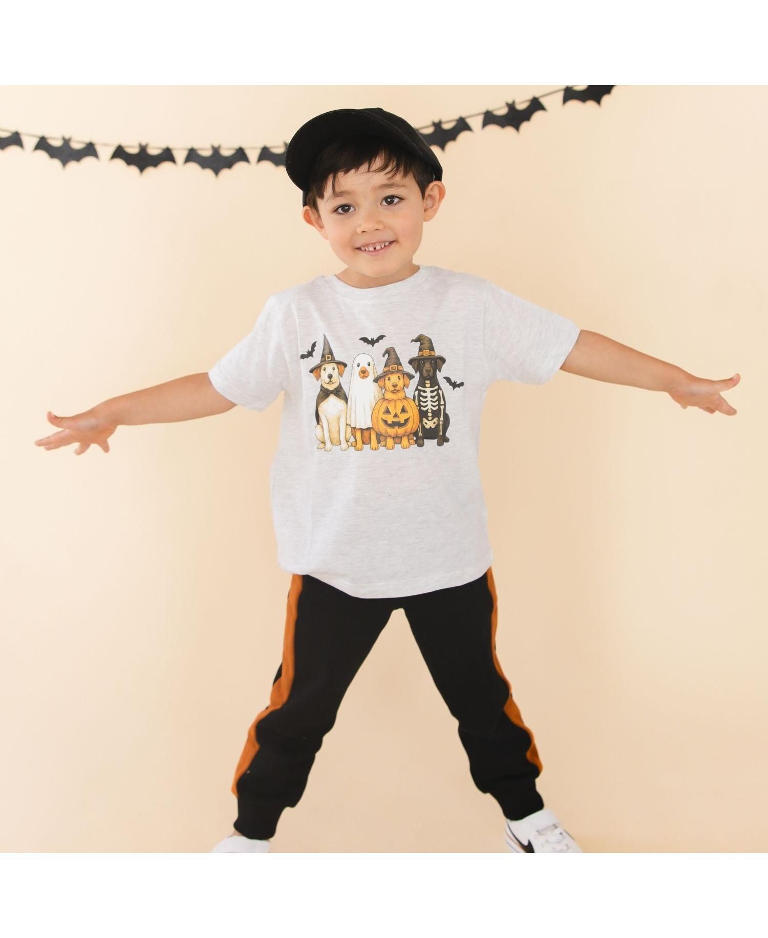 Little Boys Halloween Puppies Short Sleeve T-Shirt