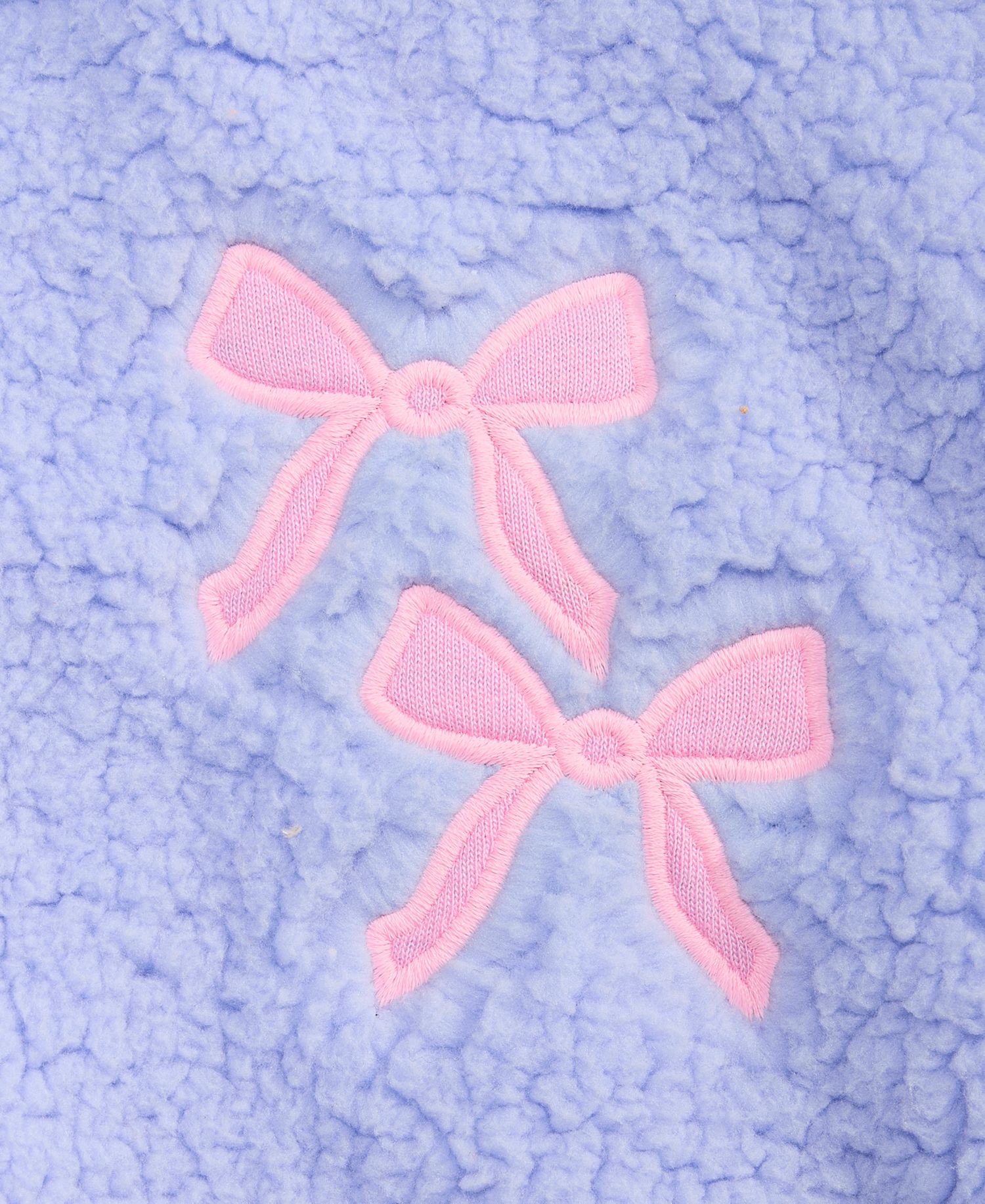 Girls' XS-XL Bow-Embroidery Faux-Sherpa Jacket