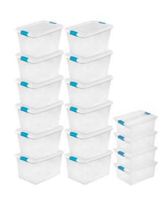 64 Quart Latching Storage Tote Box (12 Pack) and Deep Clip Box (4 Pack)